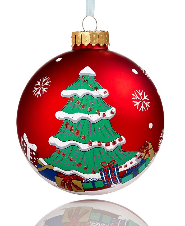 Holiday Lane Glass Red 2018 Dated Christmas Ball Ornament, Created for ...
