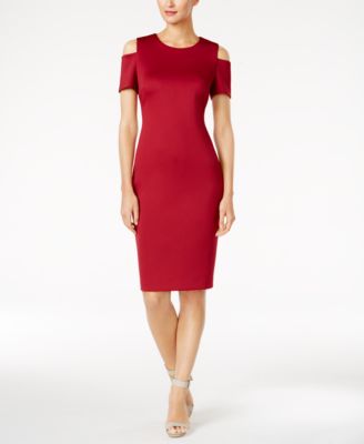 Calvin klein cold shoulder sheath dress on sale