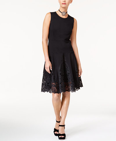 KOBI Lace-Trim Fit & Flare Dress, Created for Macy's