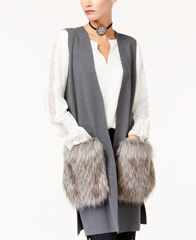 KOBI Faux-Fur-Trim Vest, Created for Macy's