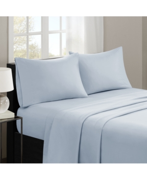Shop Madison Park 3m-microcell Solid 4-pc. Sheet Set, Full In Blue