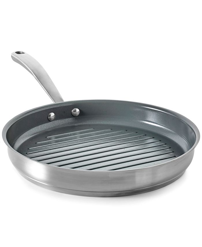 Martha Stewart Collection CLOSEOUT! Enameled Cast Iron 11 Grill Pan,  Created for Macy's - Macy's