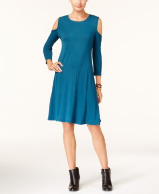 Style & Co - Cold-Shoulder A-Line Dress