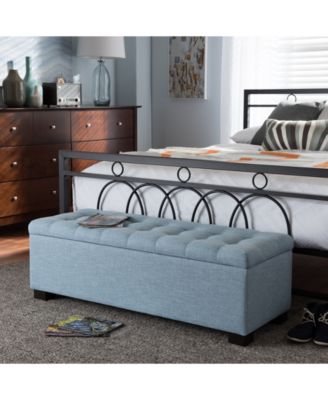Roanoke Grid-Tufting Storage Ottoman Bench