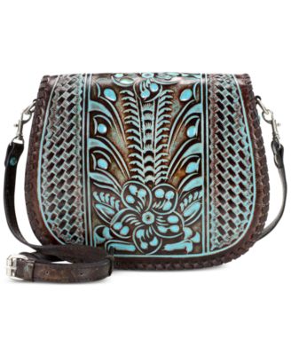 Patricia Nash Savini Turquoise Tooled Leather Saddle Bag Macy s