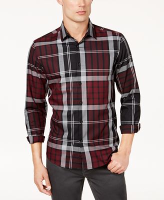 Alfani Men's Conway Plaid Shirt, Created for Macy's - Casual Button ...