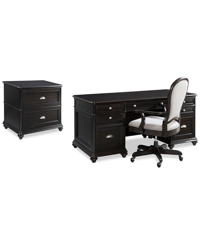 Furniture Clinton Hill Ebony Home Office Furniture Set, 3Pc. Set