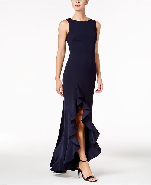 Calvin Klein Ruffled High-Low Gown & Reviews - Dresses - Women - Macy&#39;s