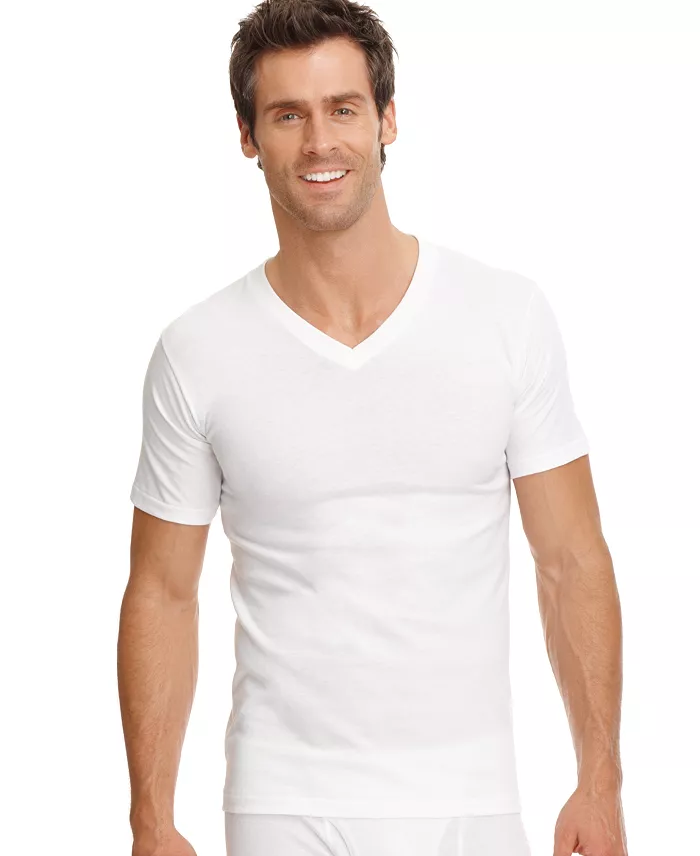 Men's Big & Tall Classic Tagless V-Neck Undershirt 2-pack - thumbnail 4