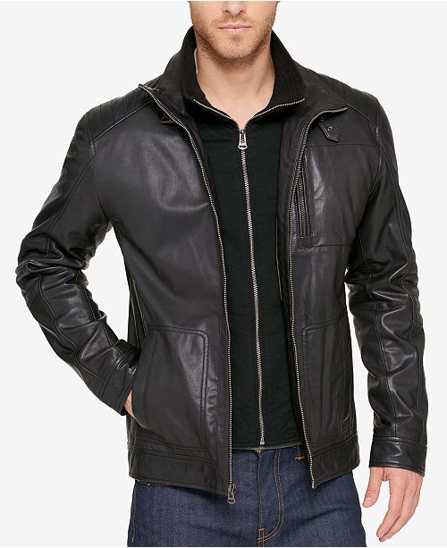 Cole Haan Men's Leather Bomber Jacket & Reviews - Coats ... (500 x 613 Pixel)