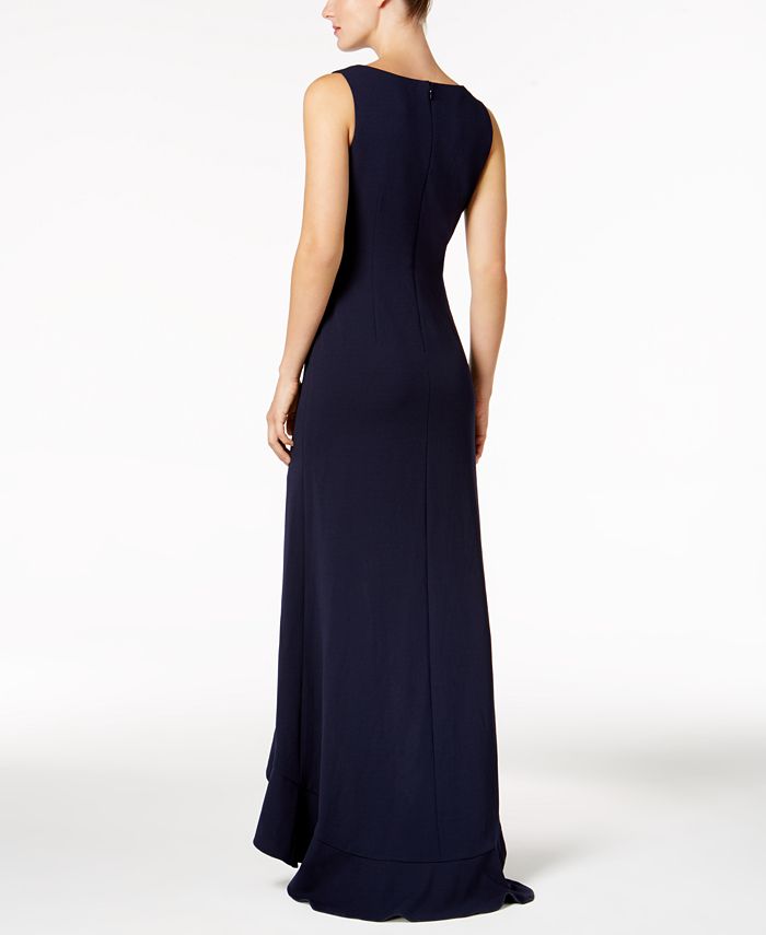 Calvin Klein Ruffled High-Low Gown - Macy's