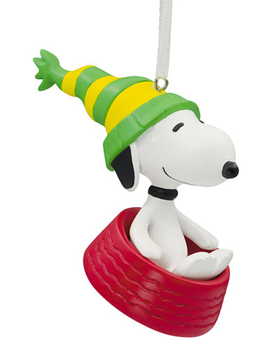 Hallmark Resin Figural Snoopy in Dog Dish Ornament