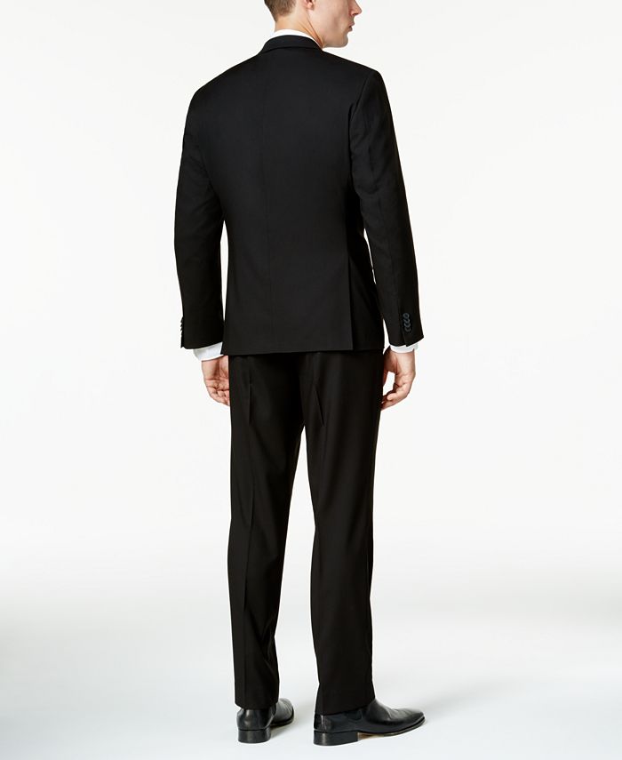 Kenneth Cole Reaction Men's Ready Flex Solid Black Slim-Fit Suit - Macy's