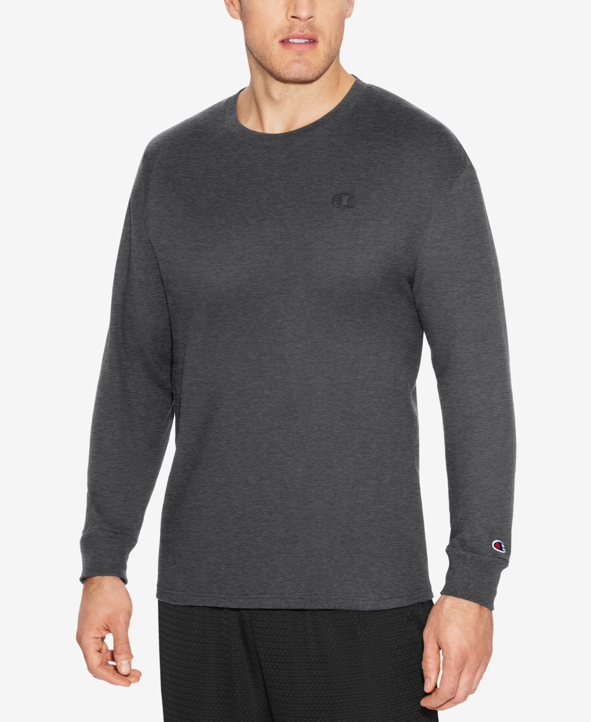 Champion Men's Long-Sleeve Jersey T-Shirt - Granite Heather