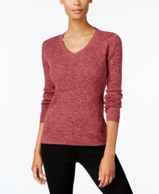 Karen Scott Womens Cotton Marled Sweater Black Size Small