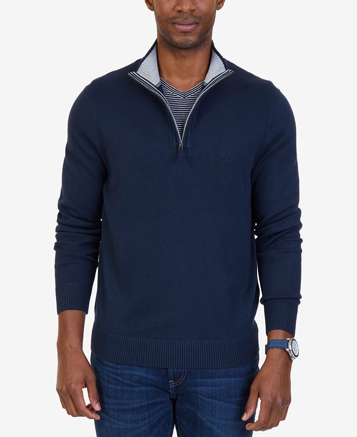 Nautica Men's Big & Tall Quarter-Zip Pullover Sweater & Reviews ...