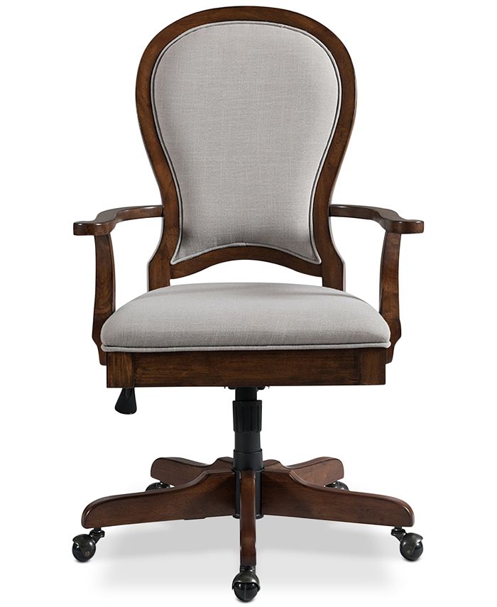 Furniture Clinton Hill Cherry Home Office Round Back Upholstered Desk