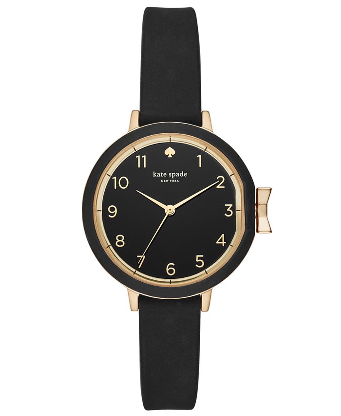 kate spade new york Women's Park Row Black Silicone Strap Watch 34mm &  Reviews - All Watches - Jewelry & Watches - Macy's