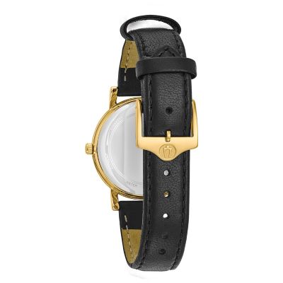 Bulova Women's Black Leather Strap Watch 32mm 97L159