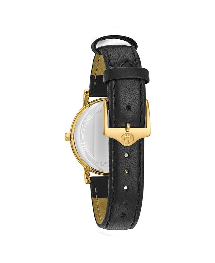 Bulova Women's Black Leather Strap Watch 32mm 97L159 Macy's