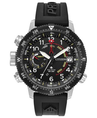 Eco-Drive Men's Promaster Altichron Black Rubber Strap Watch 46mm