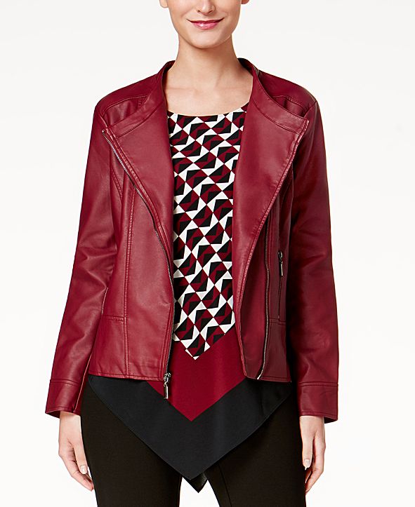 Alfani Petite FauxLeather Jacket, Created for Macy's & Reviews