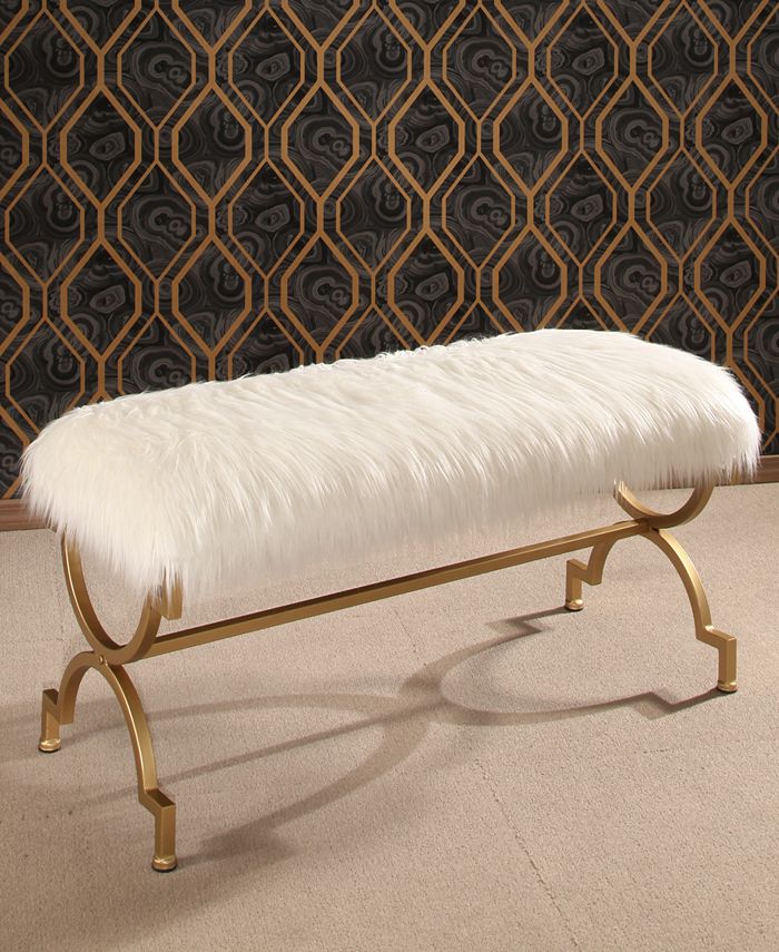 Abbyson Living Chloe Faux Fur Bench Macy's