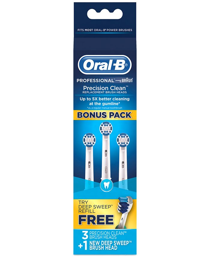 OralB 3Pk. Precision Clean Replacement Electric Toothbrush Heads Macy's