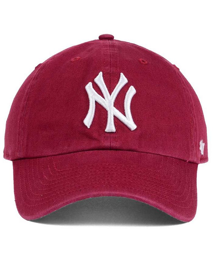 '47 Brand New York Yankees Cardinal and White CLEAN UP Cap - Macy's