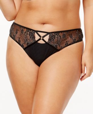 Ashley Graham - Plus Size Crisscross-Keyhole Lace Thong 760460