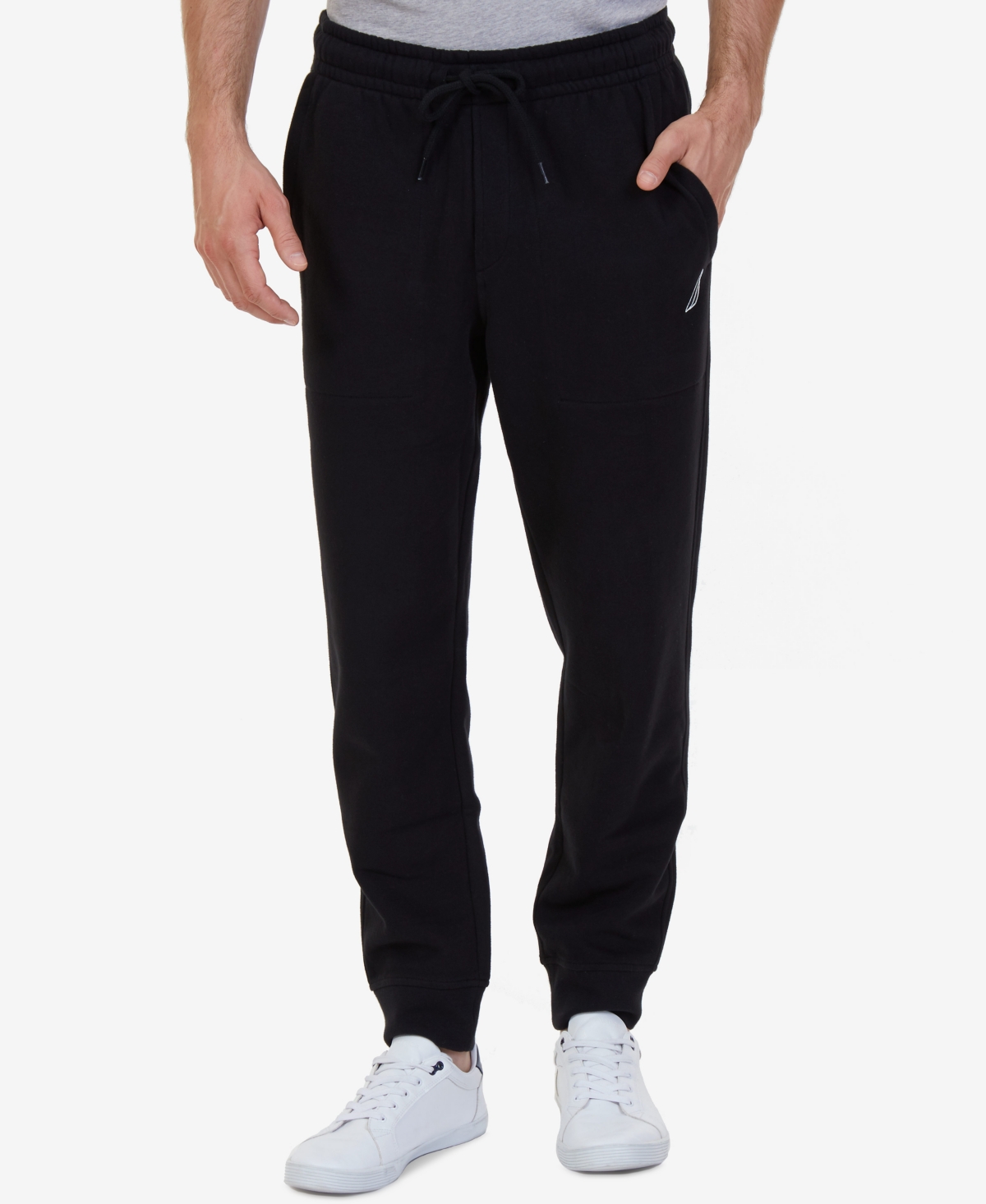 Nautica Mens Super Soft Fleece Full Zip Hoodie Sweatshirt Jogger Pants In True Black