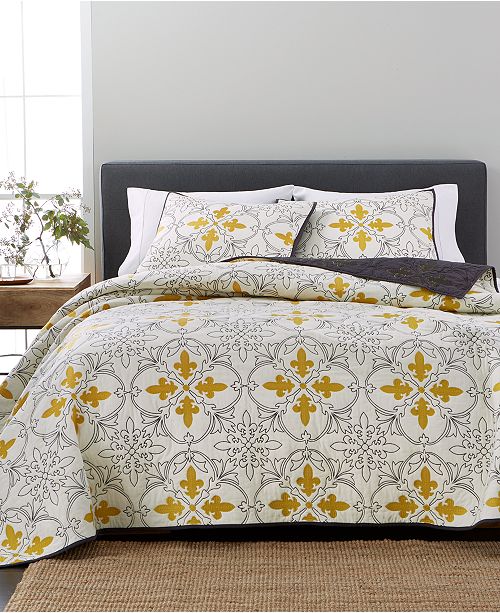 Martha Stewart Collection Cotton Fleur De Lis Quilt Sham