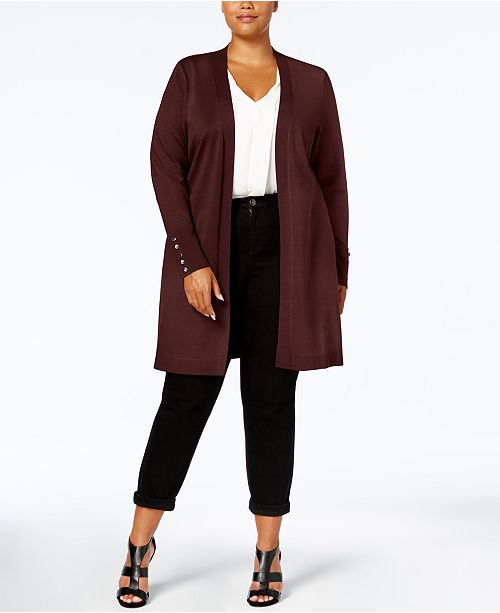 JM Collection Plus Size OpenFront Duster Cardigan, Created for Macy's