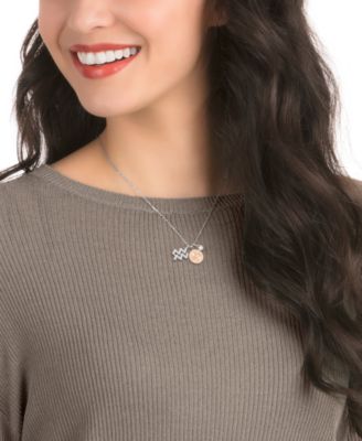 Swarovski Silver-Tone Zodiac Pavé, Crystal & Birthstone Charm 14-7/8" Pendant Necklace