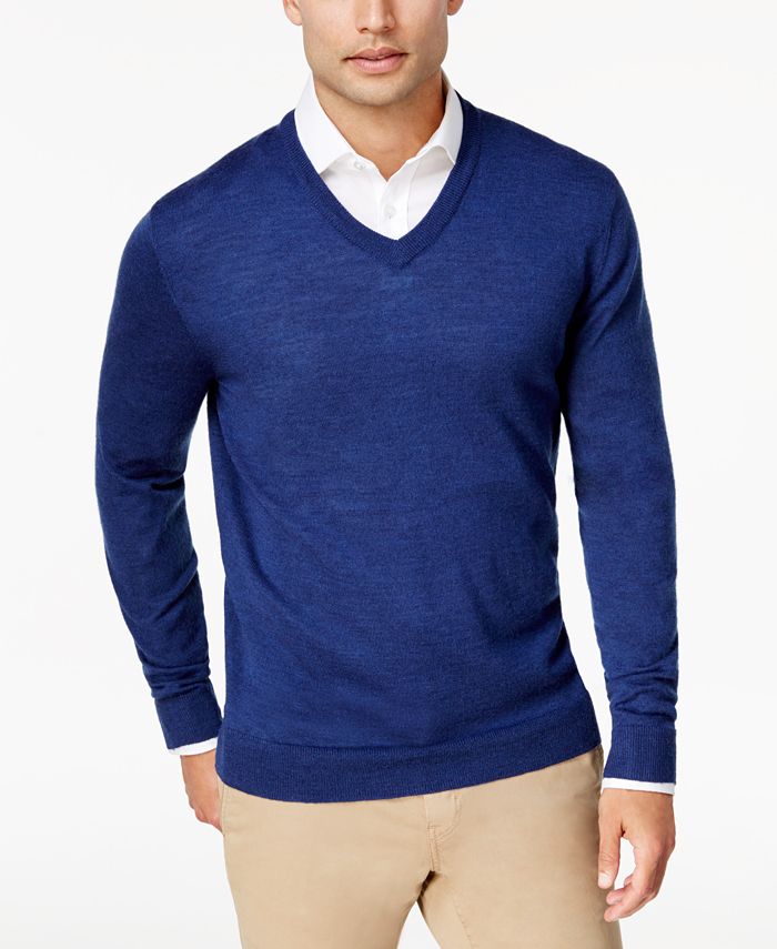 Club Room - Men's Regular-Fit Solid V-Neck Sweater