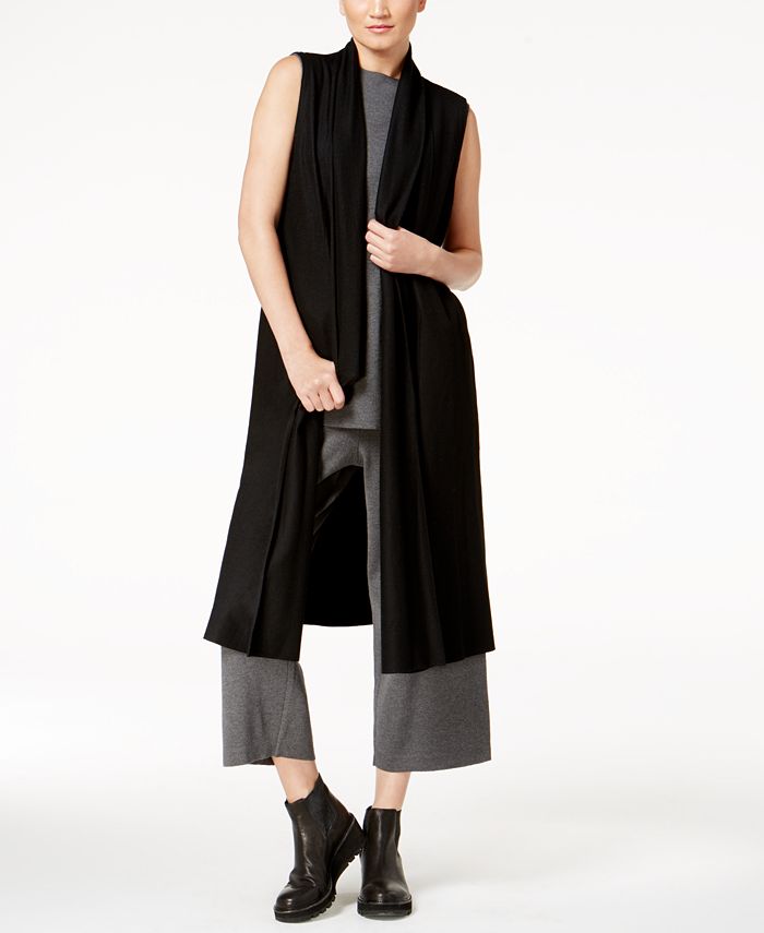 Eileen Fisher Wool Duster Vest Regular Petite Macy s