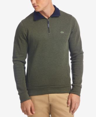 lacoste men's half zip sweater