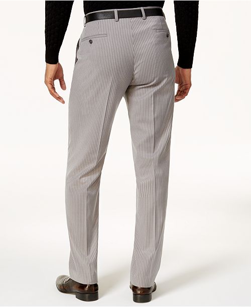 Sean John Men's Classic-Fit Stretch Gray Pinstripe Suit Pants & Reviews ...
