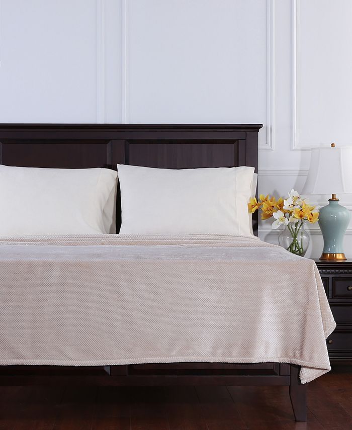 Berkshire VelvetLoft Textured Full/Queen Blanket Macy's