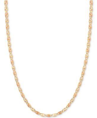 tri color 14k gold necklace