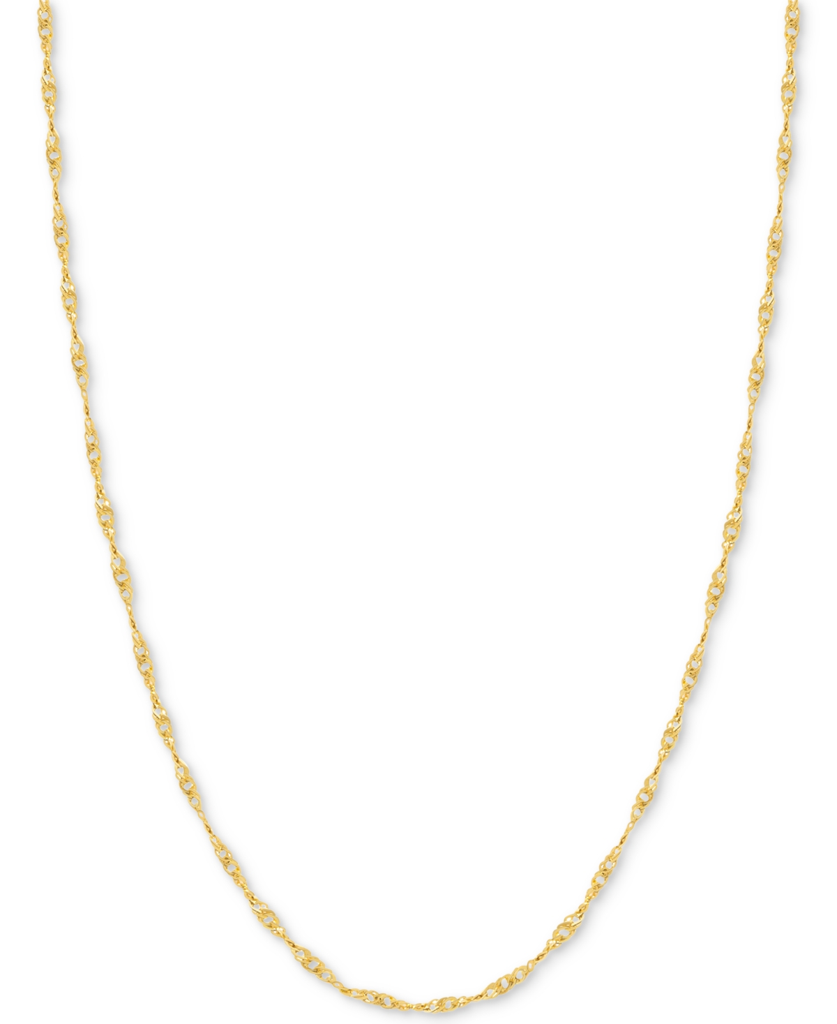Italian Gold 24" Singapore Chain Necklace (7/8mm) in 14k Gold