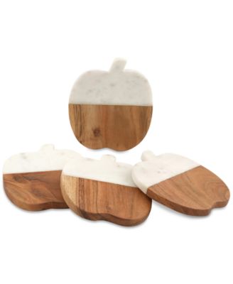 Thirstystone - Harvest 4-Pc. Marble & Wood Pumpkin Coasters