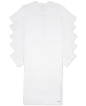 Calvin Klein Men's 5-Pk Cotton Classics V-Neck Undershirts Created for Macy's