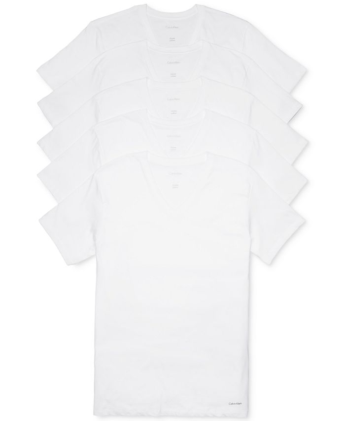 Calvin Klein - Men's 5-Pk. Cotton Classics V-Neck Undershirts