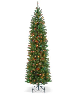 National Tree Company - 7' Kingswood Fir Pencil Hinged Tree With 300 Multicolor Lights