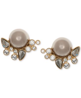 Givenchy - Imitation Pearl & Crystal Stud Earrings