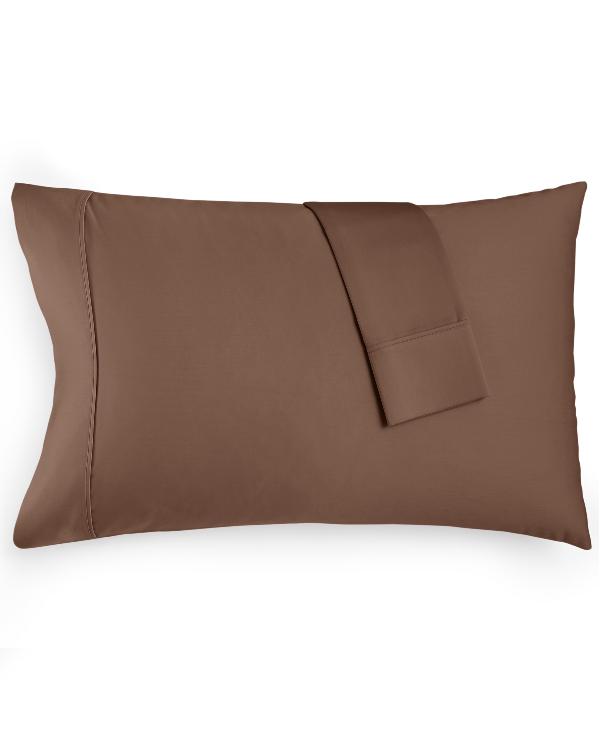 Shop Aq Textiles Bergen House 100% Certified Egyptian Cotton 1000 Thread Count Pillowcase, Standard In Brown