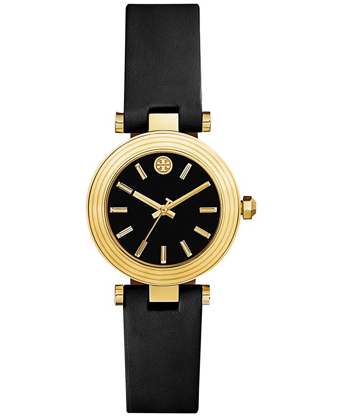 Tory Burch Women's Classic T Black Leather Strap Watch 30mm & Reviews - All  Fine Jewelry - Jewelry & Watches - Macy's