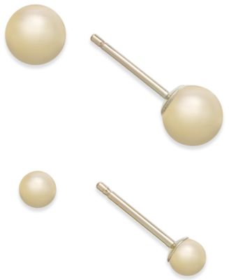 Ball Stud Earring Set in 10k Gold or White Gold