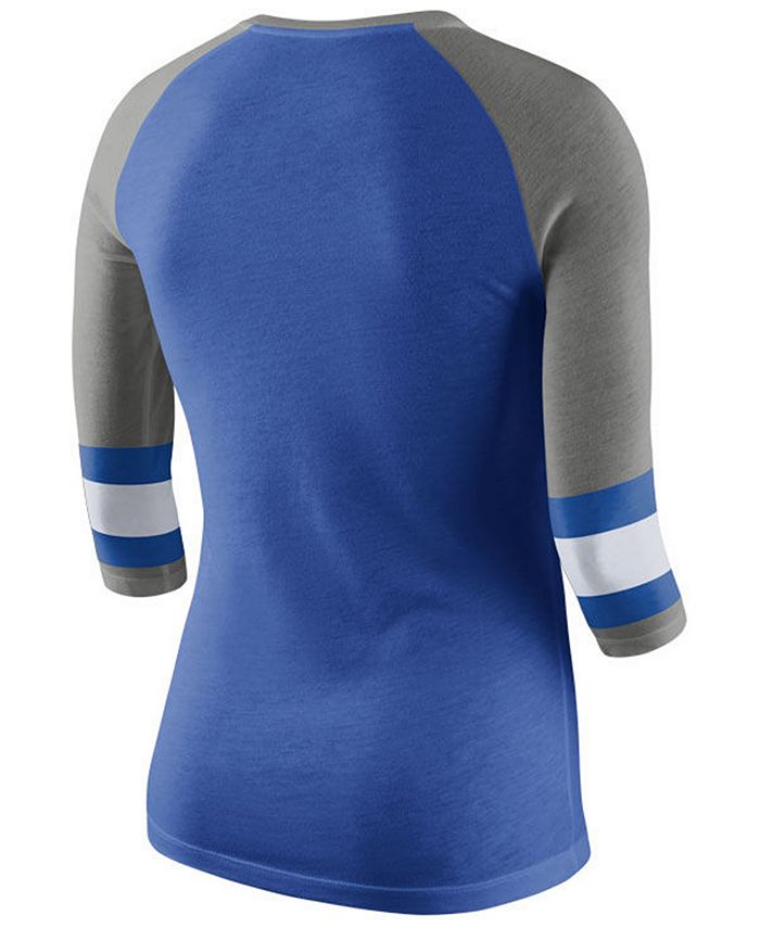 Nike Women's Duke Blue Devils Team Stripe Logo Raglan T-Shirt - Macy's